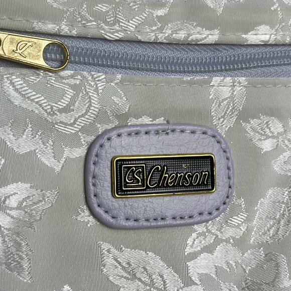 3/$30 💖 VTG Ivory Floral Satin Purse with Lilac Trim - Picture 4 of 7